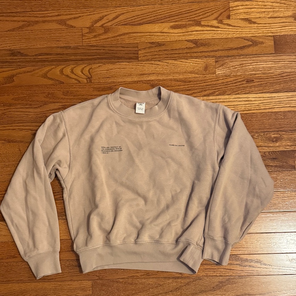 Musee Du Louvre Mona Lisa Beige Crewneck Sweatshirt Xxs